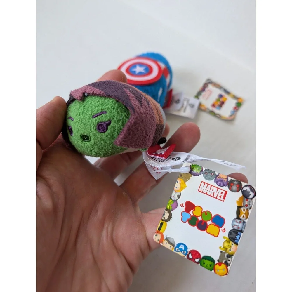 Disney Marvel Tsum Tsum Plush Lot of 7 Captain Marvel America Iron Man Rocket +